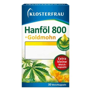 Klosterfrau Hennepolie 800 mg + Gouden Papaver-softgels, 30 softgels