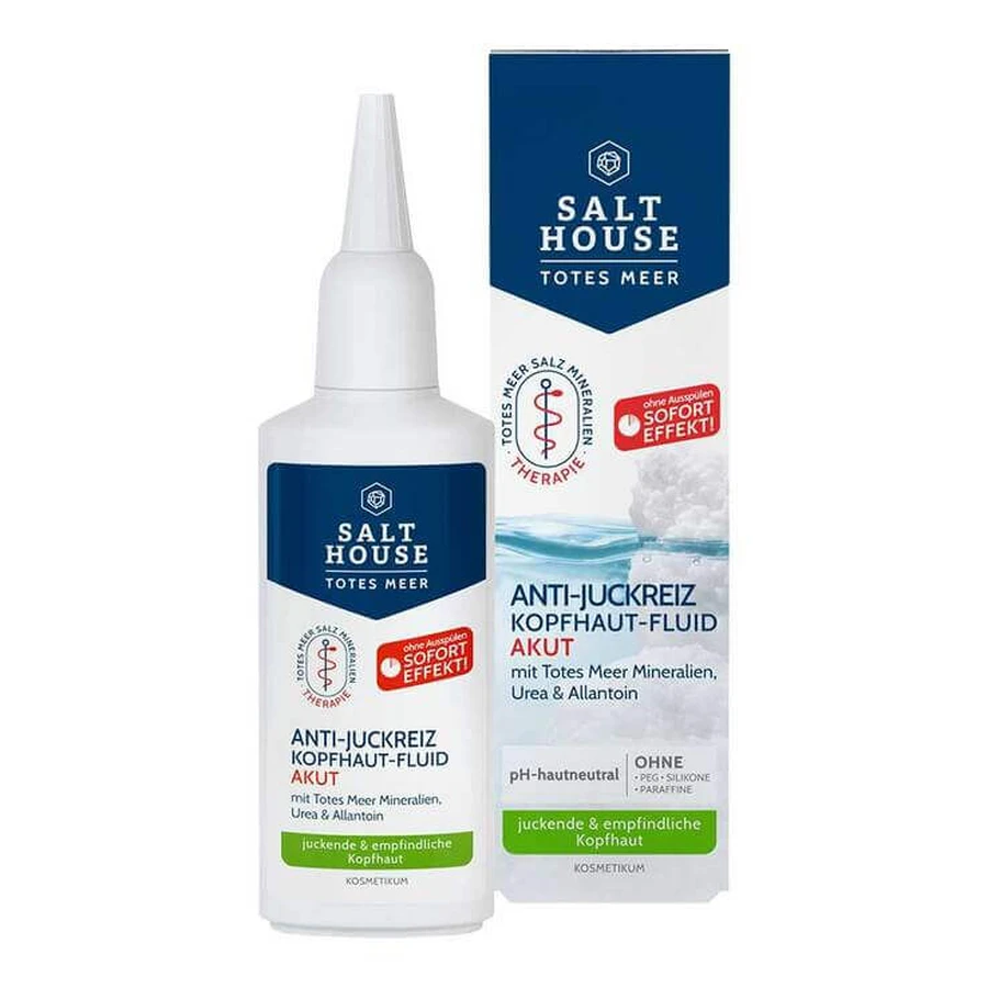 Salthouse Marea Moartă – Fluid anti-mâncărime pentru scalp, tratament de urgență, 75 ml lichid