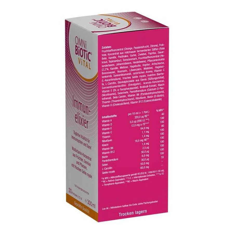 Omni Biotic Vital Immune Elixir, líquido, 300 ml