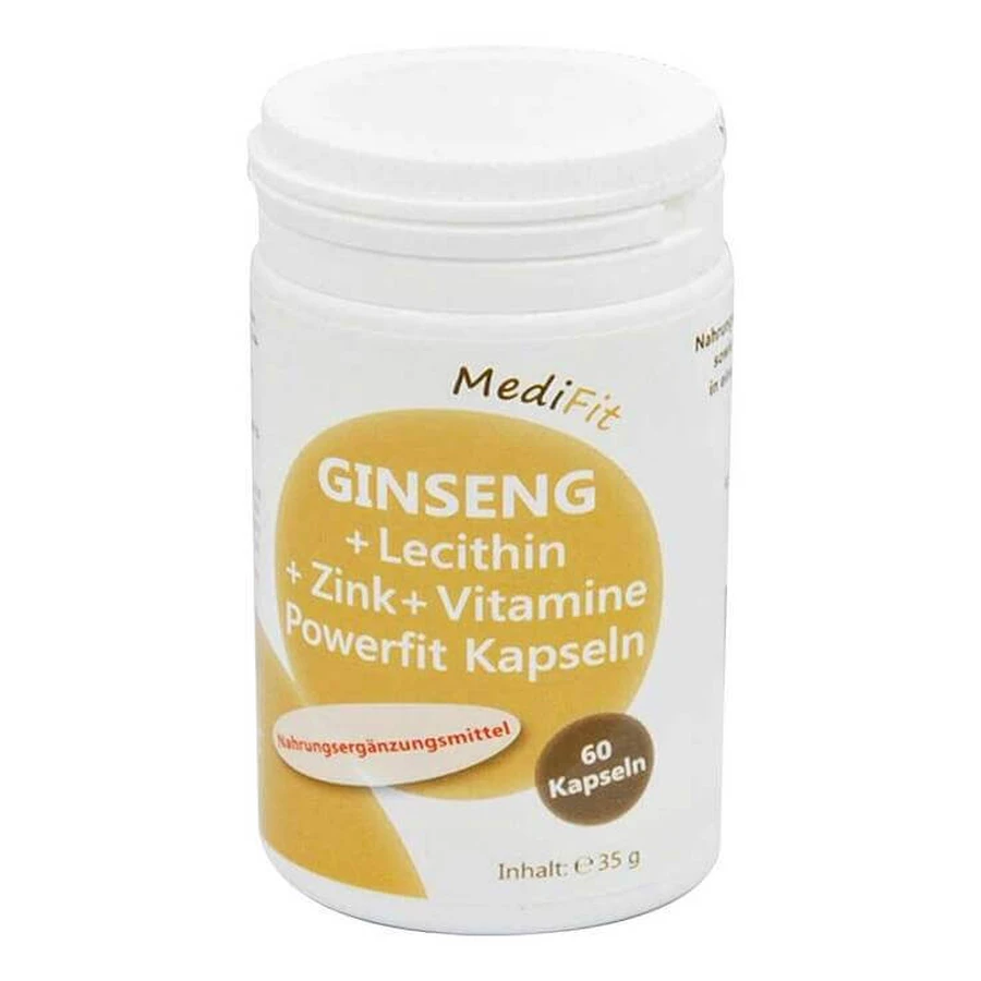 Ginseng + Lecithin + Zinc + Vitamins Powerfit Capsules, 60 capsules