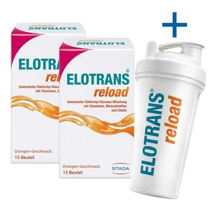 Elotrans Reload Elektrolytenpoeder met vitamines, 2 x 15 x 7,57 g zakjes