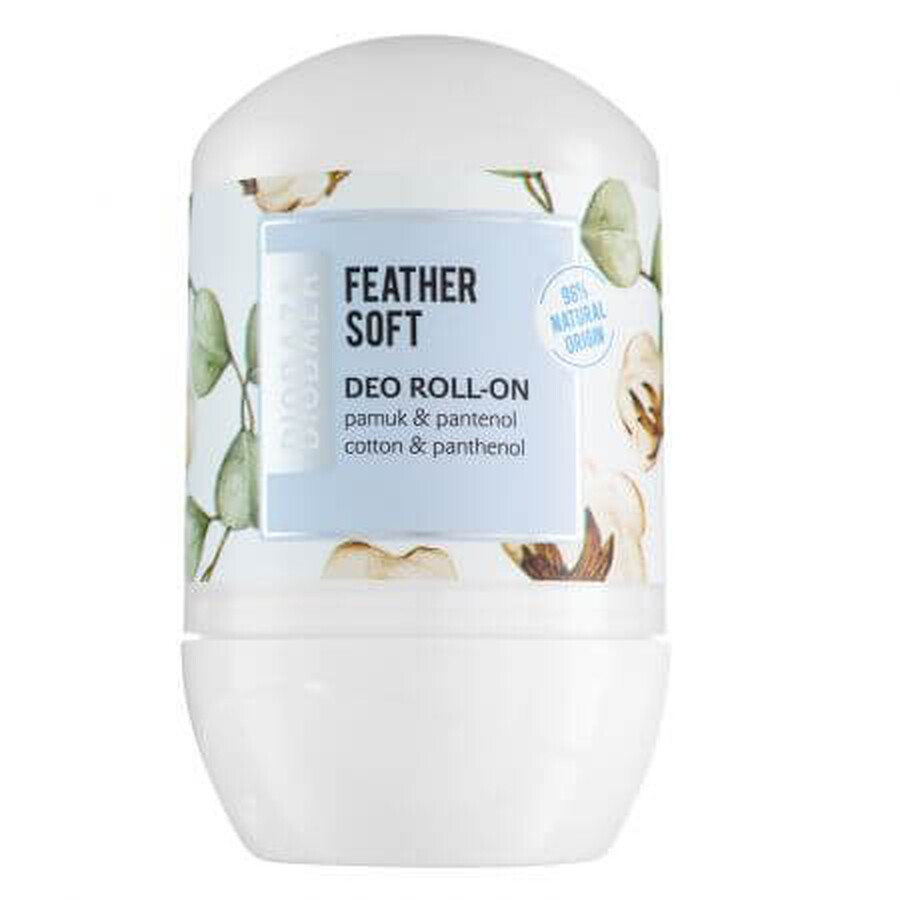 Natuurlijke deodorant met katoenolie en panthenol, Feather Soft, 50 ml, Biobaza