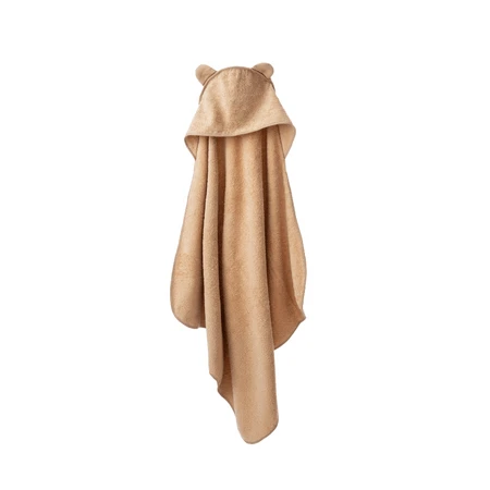 Badhanddoek met capuchon, 100 x 100 cm, bruin teddy, Twindeco