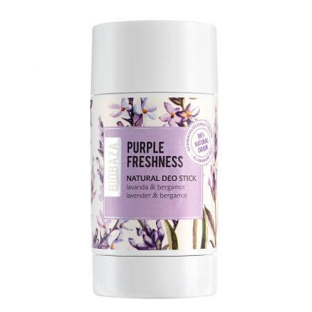 Deodorant stick natural fara aluminiu, cu lavanda si bergamota, Purple Freshness, 50 ml, Biobaza