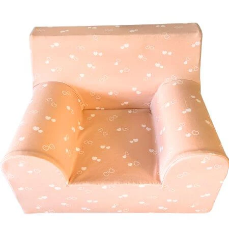 Jersey kinderfauteuil, roze met hartjes, vanaf 6 maanden, Twindeco