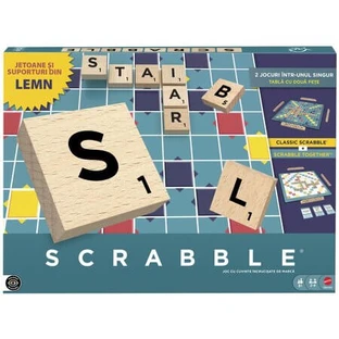 2-in-1 houten Scrabble-spel in het Roemeens, MTJLJ65, Mattel