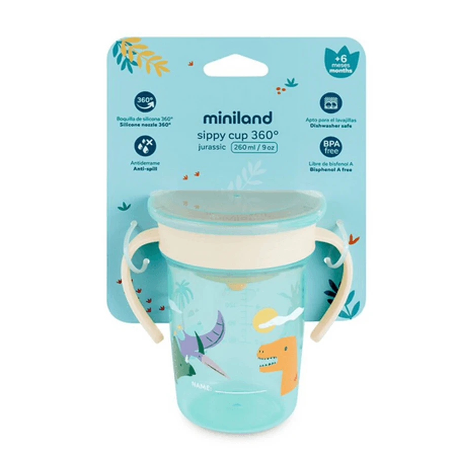 Tasse de transition anti-fuites, Jurassic, à partir de 6 mois, 1 pièce, Miniland