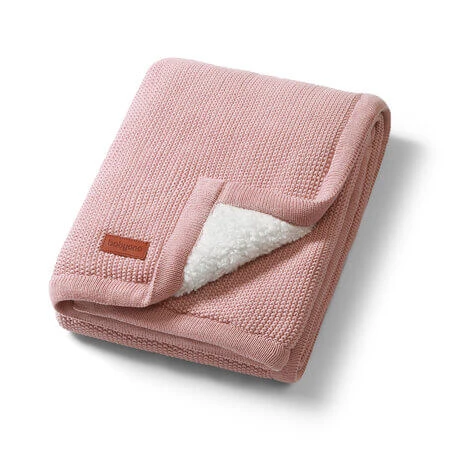 Katoenen babydeken met fleecevoering, roze, Babybio