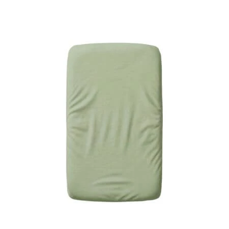 2-in-1 dubbellaags katoenen hoeslaken met elastiek en waterdichte voering, 50 x 90 cm, mint, Twindeco