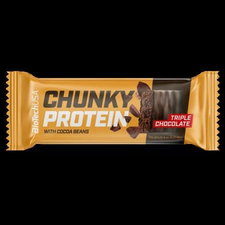 Proteïnereep met stukjes, Triple Chocolate, 50 g, BioTechUSA