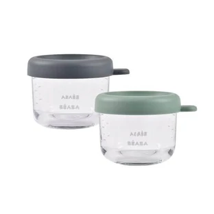 2er-Set Lebensmittelbehälter, Mineral/Salbeigrün, 2 × 150 ml, Beaba