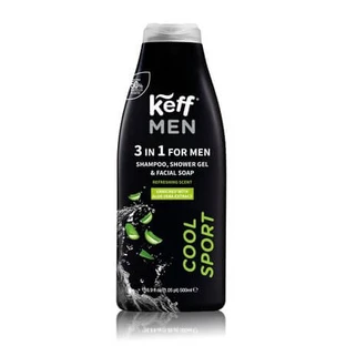Gel de ducha, champú y limpiador facial 3 en 1 Cool Sport, 500 ml, Keff Men