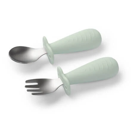Lepel- en vorkenset, groen, vanaf 12 maanden, Babyono