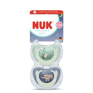 Zestaw smoczków nocnych First Choice, hipopotam/koala, 6–18 miesięcy, 2 sztuki, Nuk