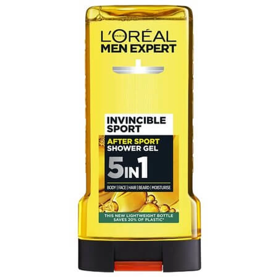 Men Expert 5-in-1 revitaliserende douchegel, Invincible Sport, 300 ml, L'Oréal Paris