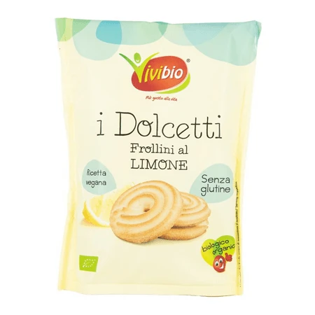 Biologische glutenvrije Frollini-koekjes met citroen, 100 g, ViviBio