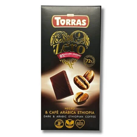 Pure chocolade met 72% cacao en Arabica-koffie, 100 g, Torras