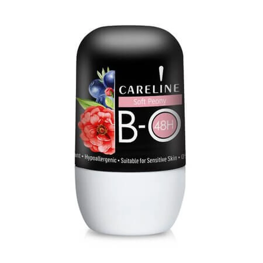 Deodorant antiperspirant roll-on, Soft Peony, 75 ml, Careline