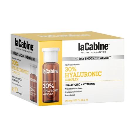Ampullen voor gezichtsbehandeling met 30% hyaluronzuurcomplex, 10 ampullen à 2 ml, La Cabine