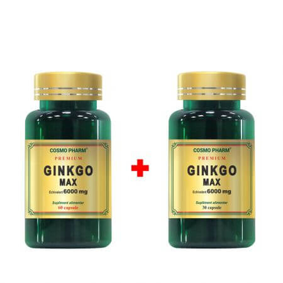 Ginkgo Max pack, 6000 mg, 60 + 30 capsules, Cosmopharm