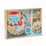 Wooden Play Set, Birthday Cake, Ages 3+, 34 Pieces, Melissa & Doug