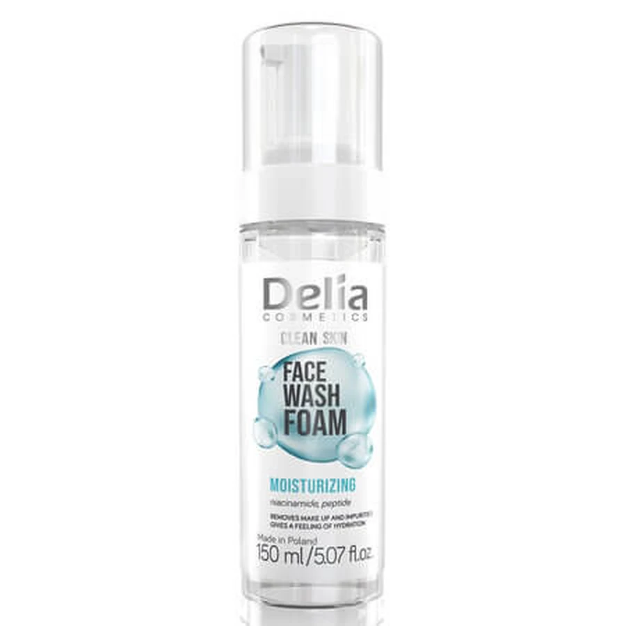Clean Skin Feuchtigkeitsspendender Gesichtsreinigungsschaum, 150 ml, Delia