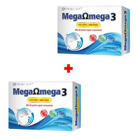 Mega Omega 3 pakket, 30 + 30 softgels, Cosmopharm