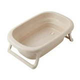 Table à langer pliable avec couvercle, lin naturel, Tega Baby