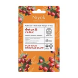Detox & Relax gezichtsmasker in vellen, 10 ml, Niyok