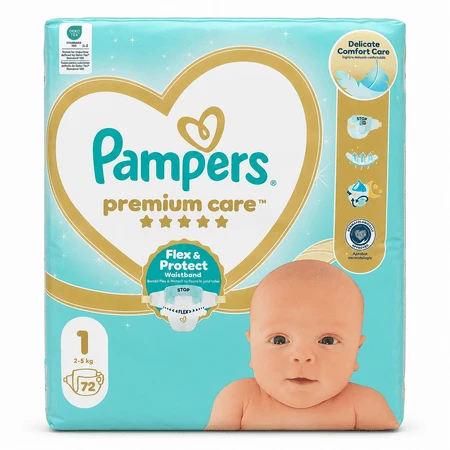 Pampers Premium Care, maat 1, 2–5 kg, 72 stuks, Pampers