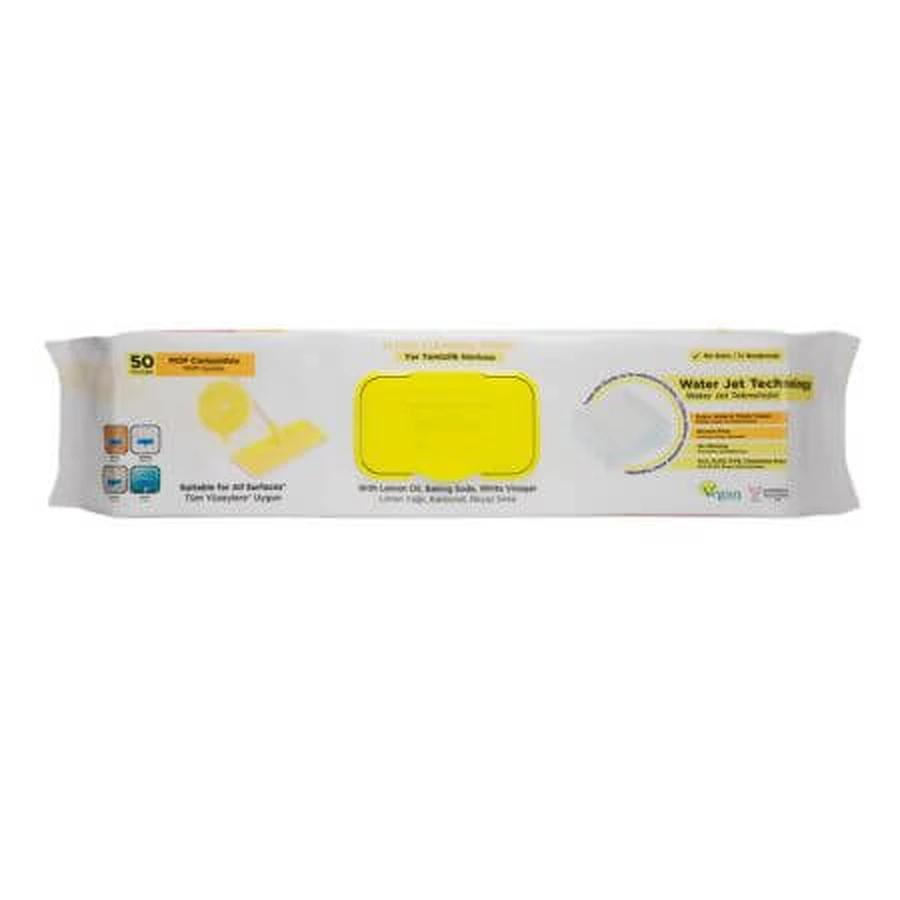 Toallitas húmedas para suelos, aroma a limón, 50 unidades, Deep Fresh
