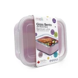 Recipiente de cristal con funda antideslizante, rosa, Melii