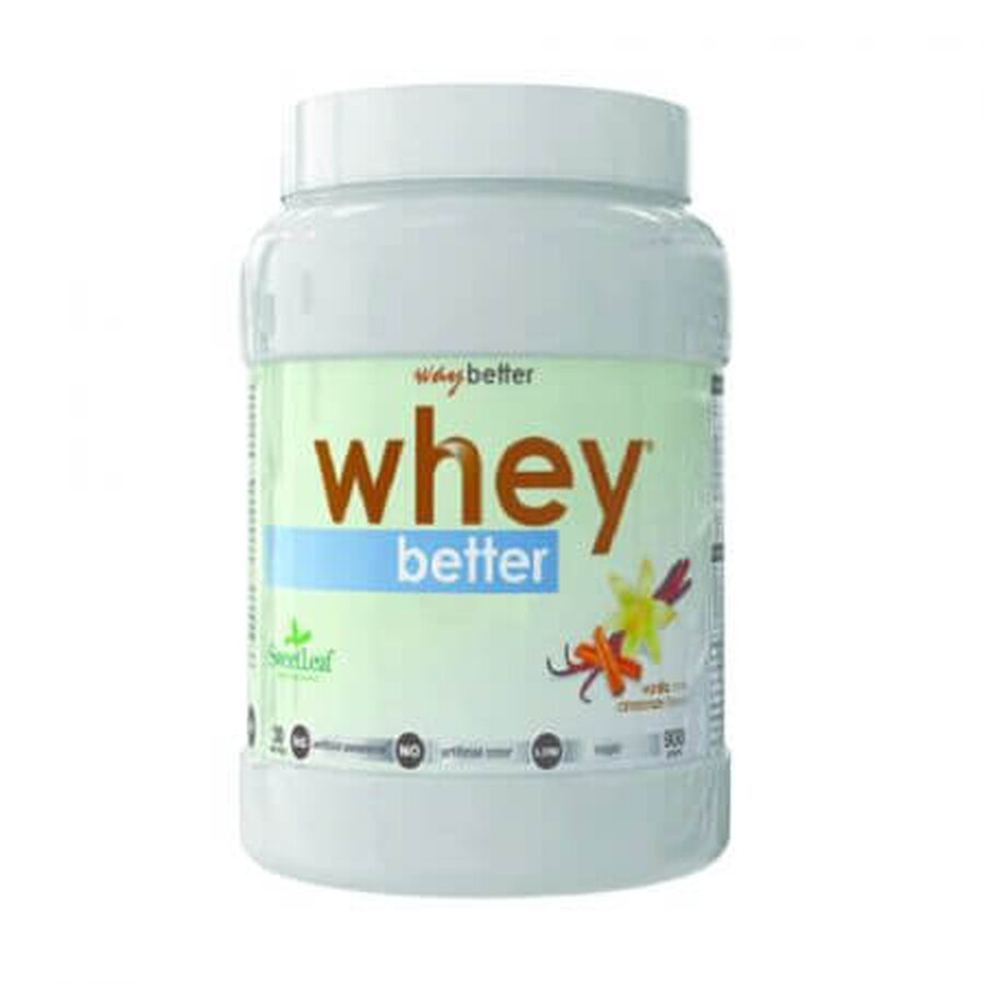 Pudra proteica cu vanilie si scortisoara Whey Better, 900g, Way Better