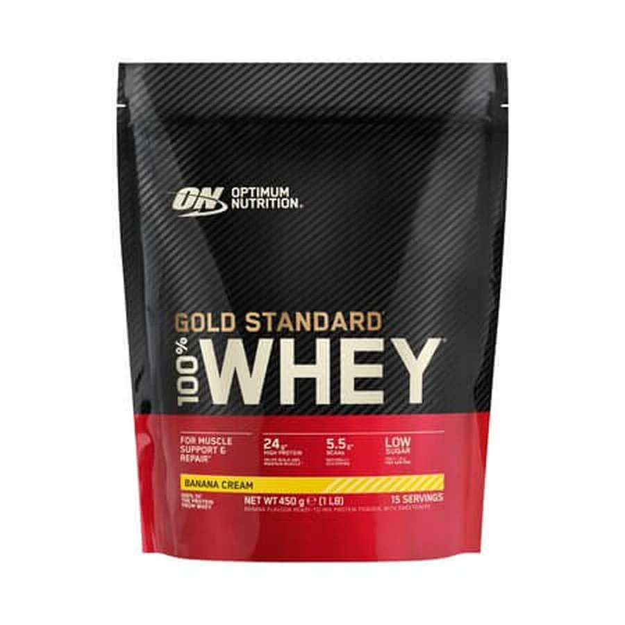 100 % Whey Gold Standard Molkenproteinpulver, Banane, 450 g, Optimum Nutrition