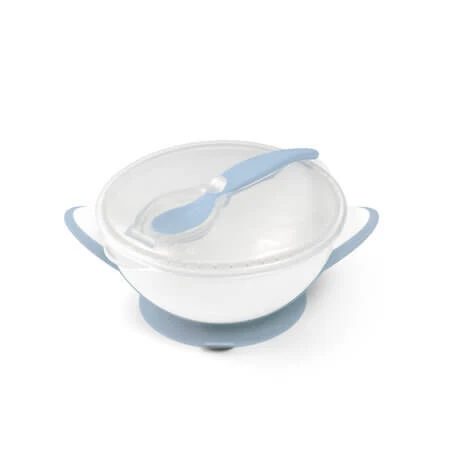Kom met zuignap en lepel, blauw, vanaf 6 maanden, Babyono