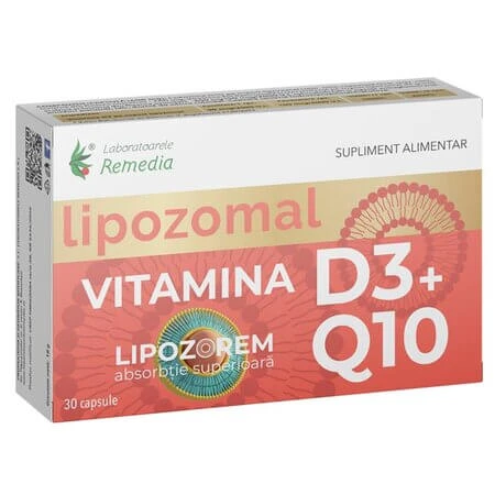 Vitamine D3 + Q10 liposomaal, 30 capsules, Remedia