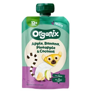 Biologische appel-, banaan-, ananas- en kokospuree, vanaf 12 maanden, 100 g, Organix