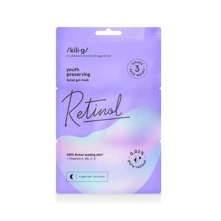 Set masti faciale gel cu retinol, acid hialuronic si unt de shea, 3 x 7 ml, Kilig