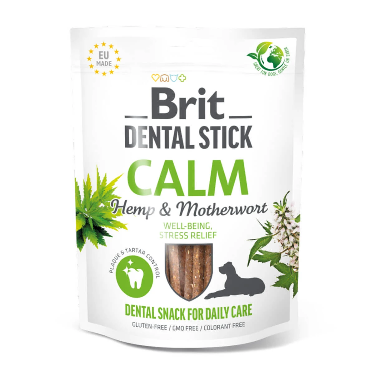 BRIT Dental Stick Calm Hennep & Ganzenvoet, XS–XL, Functionele hondensnacks, Zenuwstelsel & Kalmerend, 120 g