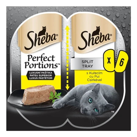 SHEBA Perfect Portions, kurczak, mokra karma dla kotów w tackach (pasztet), opakowanie zbiorcze, 37,5 g × 6: ceny i cechy