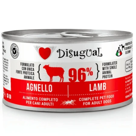 DISUGUAL Monoprotein, XS-XL, Lamb, grain-free single-protein wet dog food (pâté), 150g