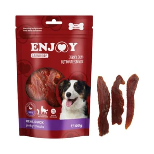 ENJOY Carnivore – suszone przysmaki dla psów, rozmiary XS–XL, smak kaczki, opakowanie w woreczku, 100 g