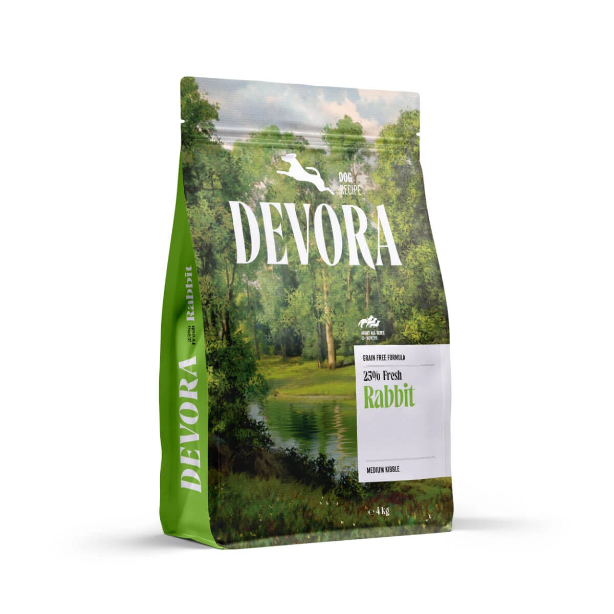 DEVORA Monoprotein, XS-XL, konijn, graanvrij droogvoer voor honden met één eiwitbron, 4 kg