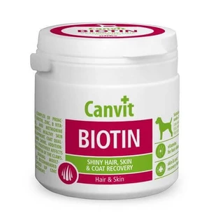 CANVIT Biotina, XS-S, integratore per pelle e pelo per cani, flacone da 100 g