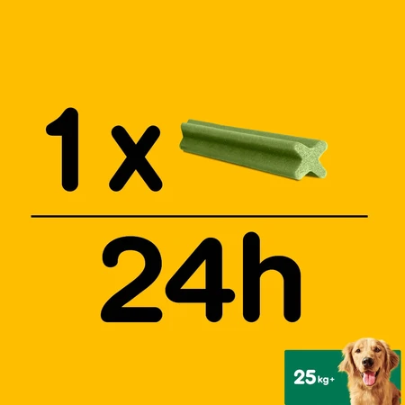 PEDIGREE DentaStix Daily Fresh, Leckerlis für große Hunde, Stäbchen, Grüner Tee, 7 Stück