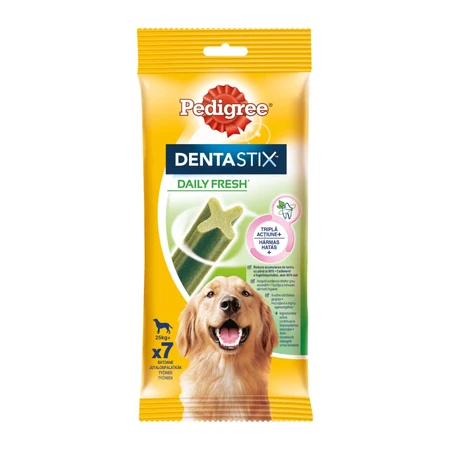 PEDIGREE DentaStix Daily Fresh, Leckerlis für große Hunde, Stäbchen, Grüner Tee, 7 Stück