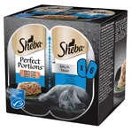 SHEBA Perfect Portions, Thunfisch, Nassfutter für Katzen in Schalen (in Soße), Multipack, 37,5 g x 6