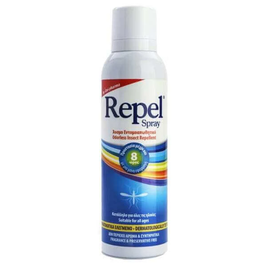 UNI-PHARMA Repel Spray – Spray répulsif anti-insectes inodore, 150 ml