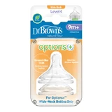 Dr. Brown's | Silikon-Flaschensauger für Weithalsflaschen, ab 9 Monaten, Stufe 4 | 2er-Pack