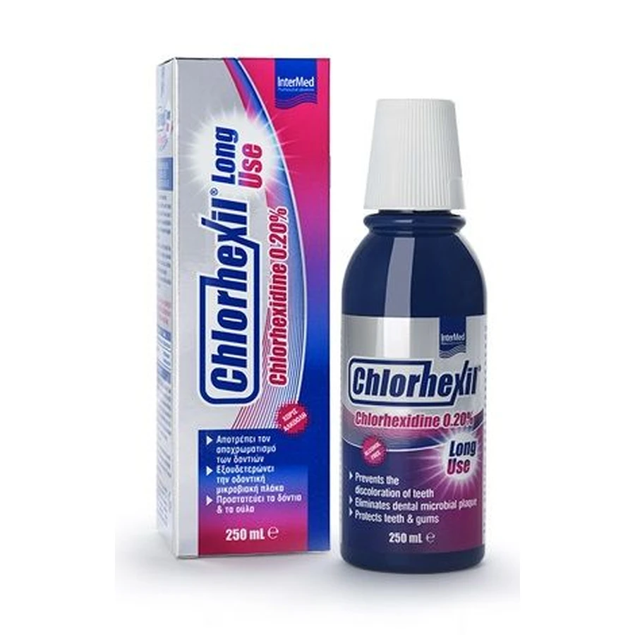 Intermed | Enjuague bucal con clorhexil al 0,20 % para uso prolongado | Enjuague bucal con protección antimicrobiana | 250 ml